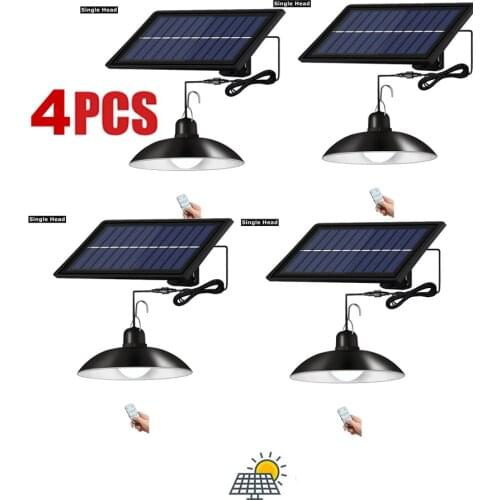 4pcs Retro Lampshade Solar Pendant Chandelier solar Light Outdoor Lamp Waterproof Wall Street Garden light Emergency Security Ni