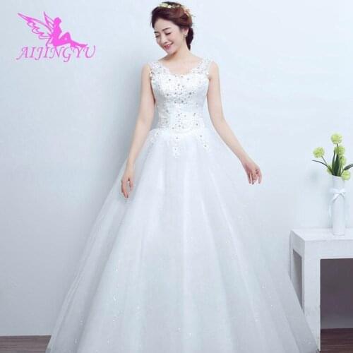 AIJINGYU 2021 2020 Customized new hot selling cheap ball gown lace up back formal bride dresses wedding dress for sale FU295
