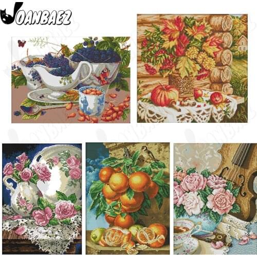 Diamond Painting Vintage Fruit Flower 5D Diy Wall Art Flower Basket Violin Sticker Diamond Embroidery Modern Room Decoration