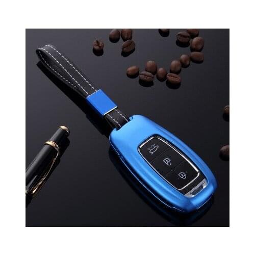 Aluminum Alloy Car Key Case Shell Cover For Hyundai i30 Ix35 Solaris Azera Elantra Grandeur Ig Accent Santa Fe 2017 2018 Cover