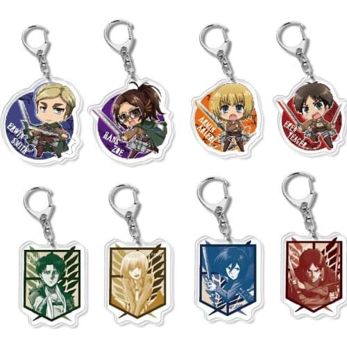 Anime Attack on Titan Shingeki no Kyojin Eren Jaeger The Final Season Acrylic Pendant Figure Keychain Keyring Model Toy Gifts