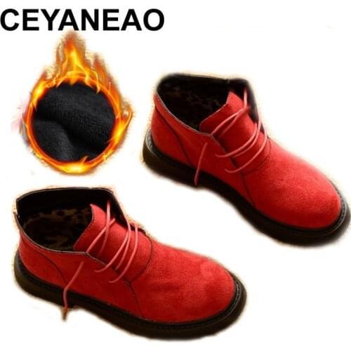 CEYANEAO 2020 Autumn Winter Shoes Women Snow Boots Warm Plush Shoes Cold Winter Fashion Women Ankle Boots Ladies Cotton Shoes
