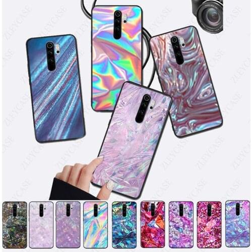 Phone Case For xiaomi Redmi Note8pro note 7 8 note9s mi8se mi9 mi10 mi9T note10 Glitter Iridescent Holographic Blue pink Color