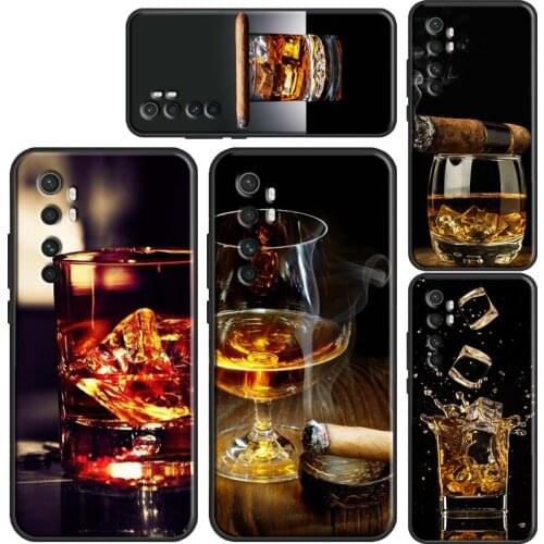 Cigar Whiskey Ice Drink Case For Xiaomi Mi 11 Lite Note 10 A3 Mi 10T Pro 11 Ultra Cover For POCO X3 Pro F2 F3 M3