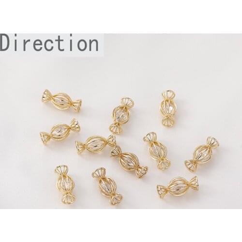 Color 14K Gold zircon candy pendant handmade DIY earrings earrings pendant bracelet necklace accessories