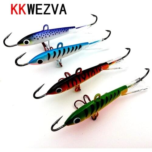 KKWEZVA 1 Pc 8.3cm 18g winter Ice Fishing Lure Minnow Hard Bait Artifical Lure 3 Fishing Hooks Fishing Tackle Peche Pesca