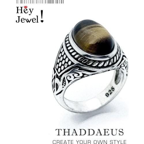 Ring Brown Oval,Europe Style Fine Jewelry For Women Men,2021 Summer Brand New Vintage 925 Sterling Silver Powerful Gift