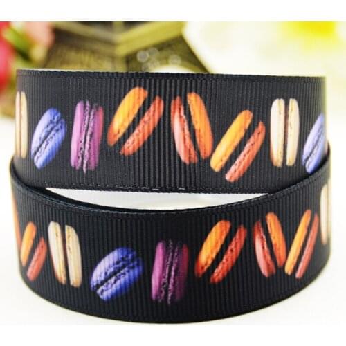 22mm 25mm 38mm 75mm Macaron Cartoon printed Grosgrain Ribbon party decoration 10 Yards X-03143