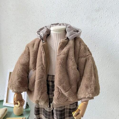 Girls Fur Coat Autumn Winter Children Clothes Baby Girls Faux Fur Jacket Hooded Warm Boys Clothing BC431
