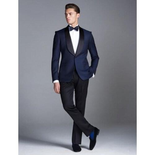 New arrival Handsome Mens Suits Luxury Party 2 Pieces Groom Wedding Tuxedos Best Man Prom Blazer Suit (Jacket+Pants) Custom Made