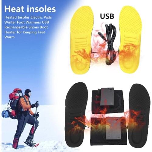New Heated Insoles Electric Pads Winter Foot Warmers USB Rechargeable Shoes Boot Heater For Keeping Feet Warmer