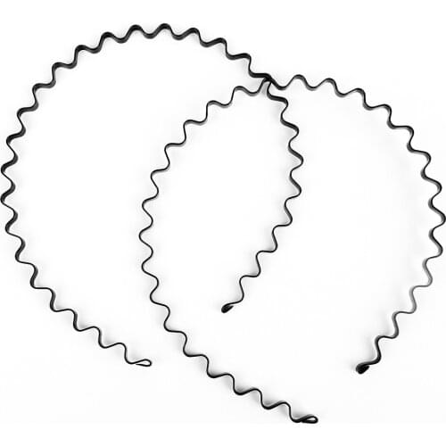 1Pc Unisex Black Wavy Line Hair Hoops Sport Headband Hairbands Scrunchies Headwear Hair Bands Women Men Fashion Hair Accessories