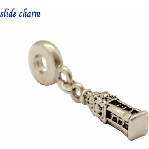 Slide charm Free shipping British Parliament building jewelry pendant classic fashion beads gift fit Pandora charm bracelets