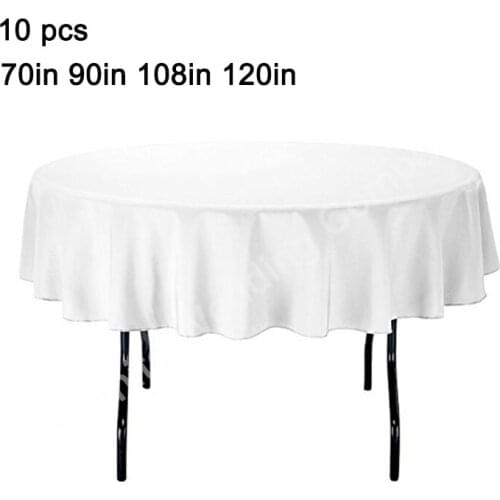 10pcs 70inch White classic Christmas Halloween Round Tablecloth Decor for Home Outdoor Kitchen Round Decorator Table No Seam