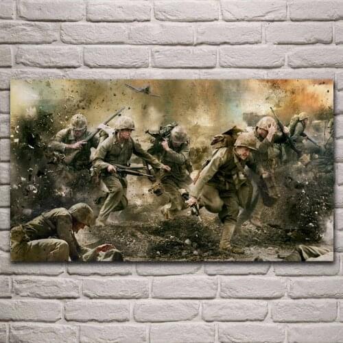 Pacific World War soldier battle fantasy artwork living room decor home wall art decor wood frame fabric posters KJ536