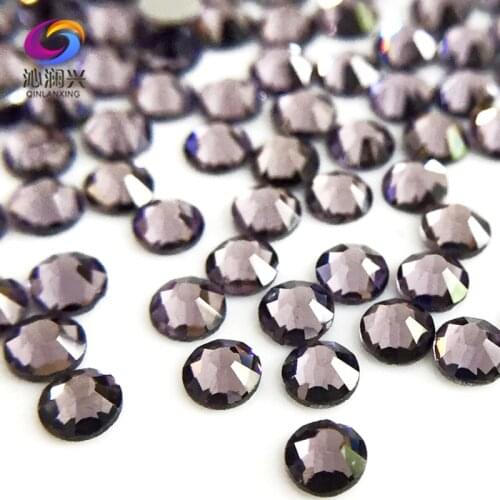 SS3-SS34 Lotus purple color Non HotFix flatback Top-level glass crystal 3D Nail Art Rhinestones diy ecorations MFHZ