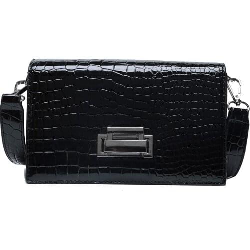 Crocodile pattern leather Crossbody bags Young Ladies Solid Color Small Square Bag Summer Business Women luxury Shoulder Bag2021