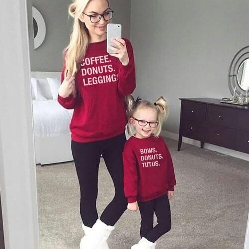 TALLOLY Parent-child wear new letter print sweater round neck parent-child wear long sleeve multicolor love arrow print