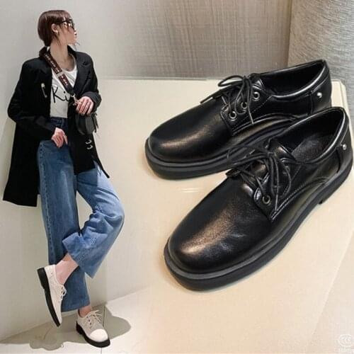 Autumn Women Platform Shoes Woman Brogue Derby Patent Leather Lace Up Footwear Female Oxford Shoes For Women