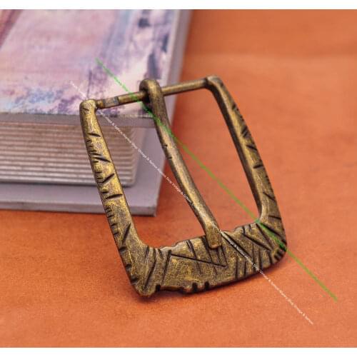 Vintage Brass Plated Wide Quality Mens Engraved Metal Leathercraft Single Prong Pin Belt Buckle Replacement fit 40mm