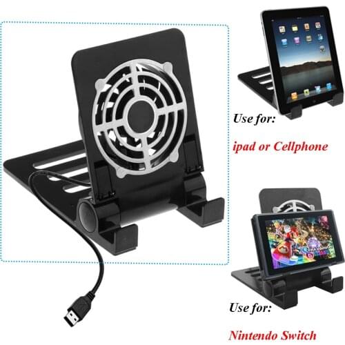 Adjustable Angle Nintend Switch External Cooler USB Cooling Fan Playstand Desktop Stand Foldable Base Bracket for Switch NS