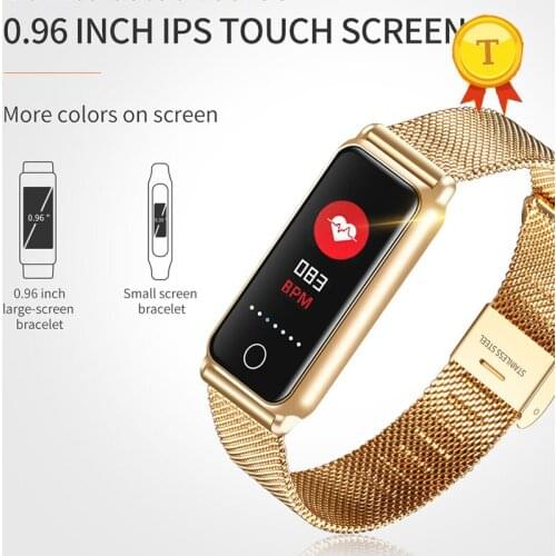 Waterproof Stainless Steel Metal woman Healthy Smart Band bracelet with Pedometer Calorie whatsapp email Message push wristwatch