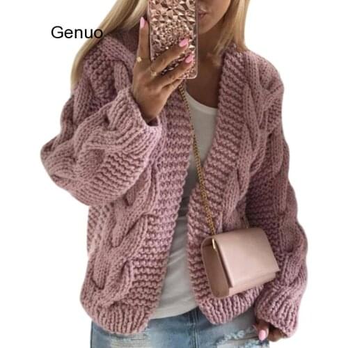 Knit Sweater Women Autumn 2020 Female Casual Long Sleeve Solid Cardigan Knitted Sweaters Coat Femme Winter Warm Clothes