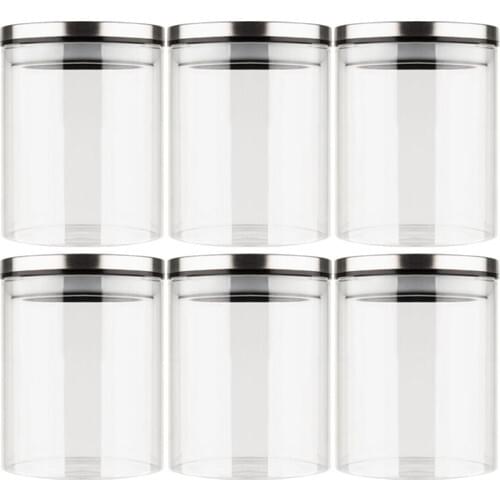 Yzhome 6 Pcs 600 ml. Metal Cap Vacuum Borosilicate Glass Jar
