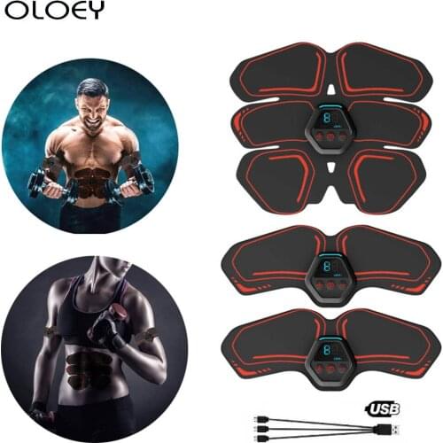 USB Charging Abdominal Muscle Trainer EMS Stimulator ABS Electrostimulation Fitness Massager Abdomen Slimming Home Gym Equipment