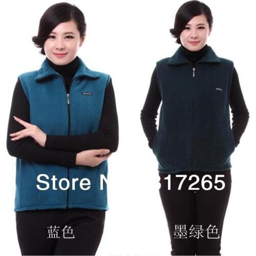 Middle-aged vest big yards Front zipper vest Warm autumn / winter waistcoat Hot! Super cheap blue / red / dark green / purple