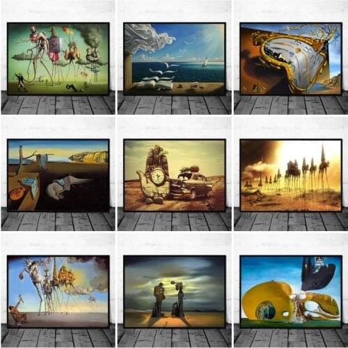 Famous Surrealism Canvas Paintings By Salvador Dali Posters and Prints Wall Art Pictures Cuadros Home Decoration Room Decor