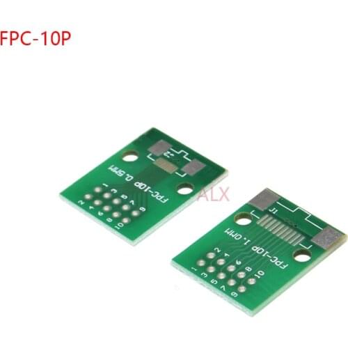 10PCS FPC-10PIN CABLE PITCH 0.5MM 1MM TO DIP PITCH 2.54MM adapter PCB BOARD FFC 10P FPC 10Pin connector WIRE TO DIP10 Converter