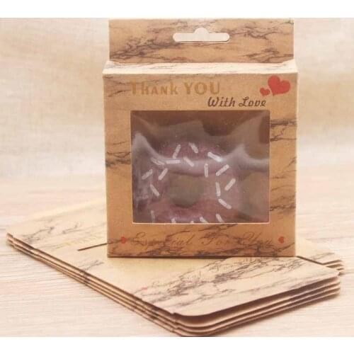 10pcs Window Box Cowhide Paper 300G Printing Paper Card Exquisite Pattern Marbling Gift Display Box