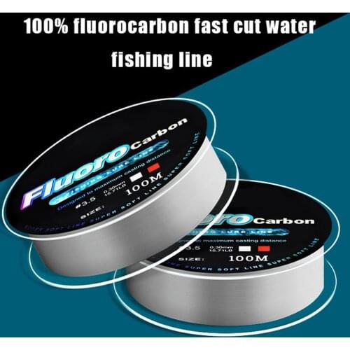 100M Fluorocarbon Fishing Line 4-34LB Carbon Fiber Upgrade Braid Fishing Line Super Strong Line Fishing Wire Fishing Tackle