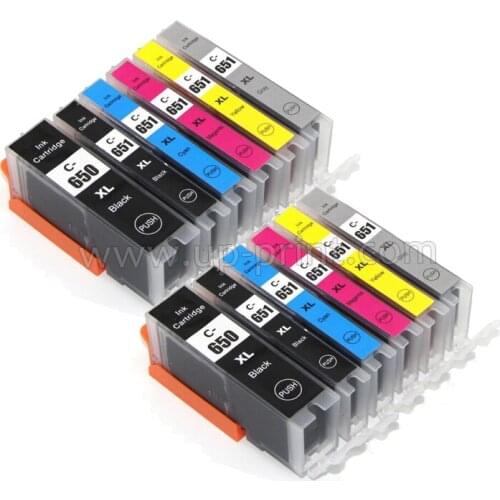 12 x PGI650 CLI651 GY compatible ink Cartridge For canon PIXMA MG6360 MG7160 MG7560 IP8760 printer pgi 650