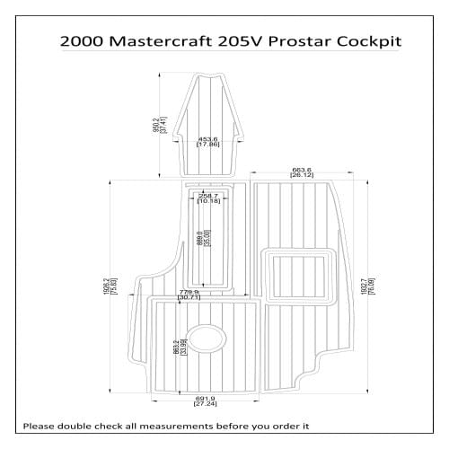 2000 Mastercraft 205V Prostar Cockpit Boat EVA Teak Decking 1/4" 6mm