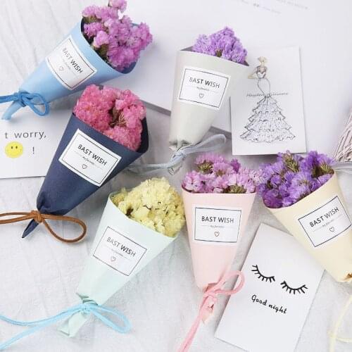 2018 1 Bunch Mini Lavender Flower Cute Forget-me-not Bouquet Natural Dried Flower Wedding Decoration Flowers Shop Home Decor