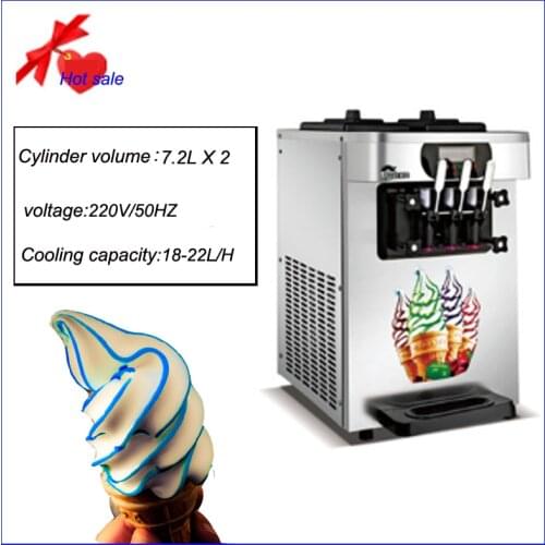 220V/ 50HZ commercial desktop soft ice cream machine in stainless steel sweet ice cream cone auto ice cream