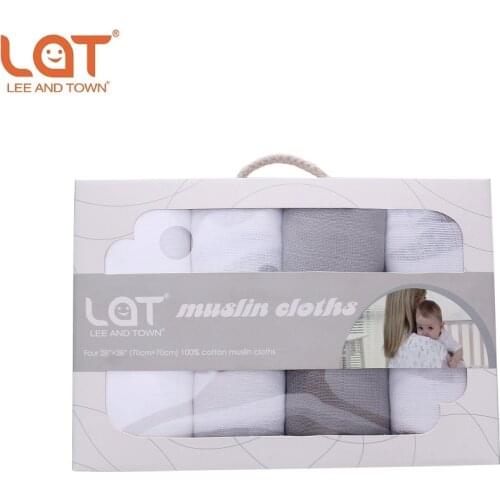 4pcs Cotton Muslin Baby Blanket Cloth Gauze Washable Diaper Nappy Newborn Wrap Swaddle Infant Nursing Cover Bath Towel 70*70cm