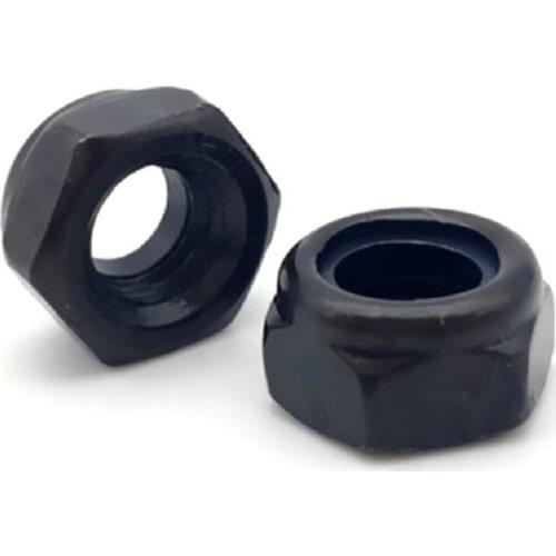 500PCS M2 M2.5 M3 M4 M5 M6 M8 M10 M12 DIN985 GB889.2 Black 304 stainless steel Nylon Self-locking Hex Nuts Locknut Slip Lock Nut