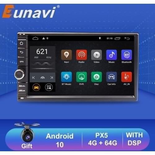 Eunavi 2 din Octa core 7'' Android10 universal Car Radio Stereo 2din multimedia Player GPS Navigation autoradio headunit wifi