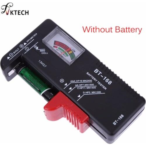 BT168 Universal Digital Battery Tester Electronic Battery Volt Checker for AA AAA 9V Button Cell Multi Size Voltage Meter