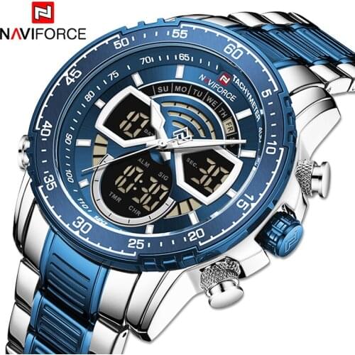 NAVIFORCE Military Watches For Men Sport Dual Display Analog Wristwatch Quartz Watch Waterproof Luminous Clock Relogio Masculino