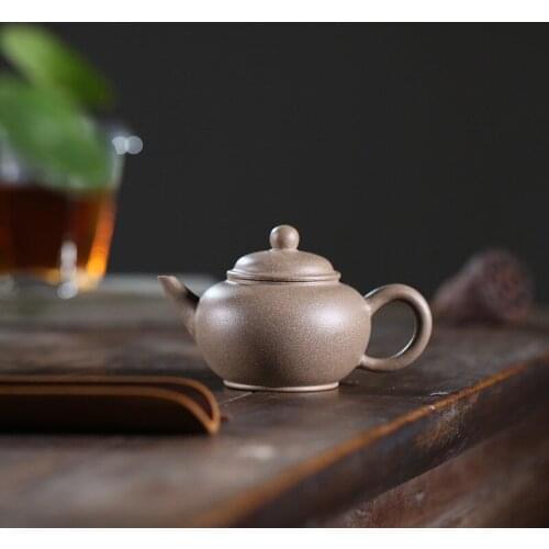 Yixing Purple Clay Teapot Pure Handmade Raw Ore Section Mud Horizontal Pot Famous Teapots 110ml Household Kung Fu Teaware