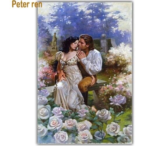 Diy diamond painting portrait cross stitch 3d diamond embroidery 5d Square/Round diamond bedroom restaurant "Rose couple lovers"
