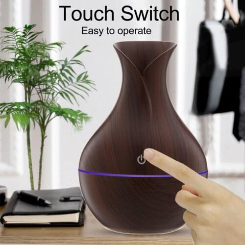 USB Electric Air Humidifier Mini Wood Grain Aroma Diffuser Essential Oil Aromatherapy Cool Mist Maker With LED Use For Home