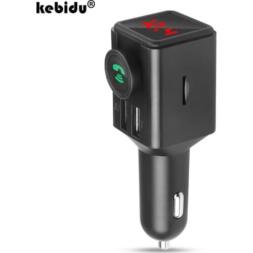 Kebidu Dual USB Blueteoth FM Transmitter Support TF/SD Card USB Disk For Car Wireless Car Charger Radio Receiver Adapter