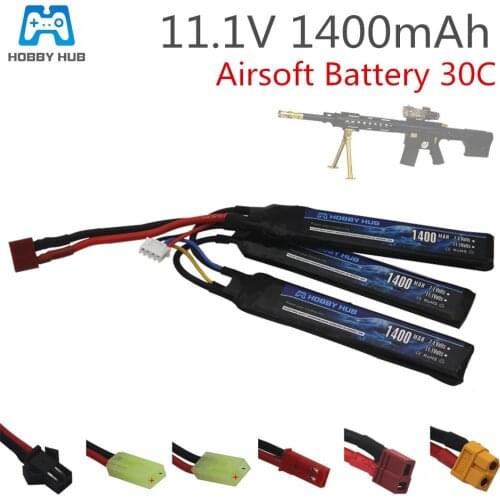 Hobby Hub 1400mAh 11.1V 30C 3S Lipo Battery Tamiya Water Air Pistol Electric RC Parts Powerful AKKU For Airsoft Gun Toy Battery