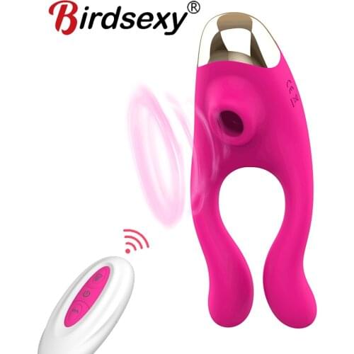 Penis Cock Ring Vibrator For Women Clit Sucker Clitoral Stimulator Sex Delay Ejaculation Dick Enlarger Ring Toys For Men Couples