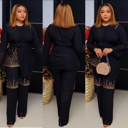 Two Piece Set Tracksuit Women Autumn Clothes Floral Print Long Sleeve Blouse and Pants 2 Pieces Outfits Office Ladies Work Wear